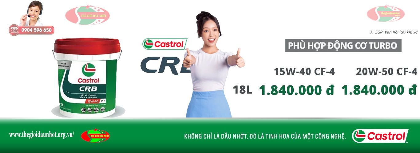 Đại lý phân phối dầu nhớt Castrol _Sản phẩm Catrol CRB CF-4_ 15W-40 _20W-50
