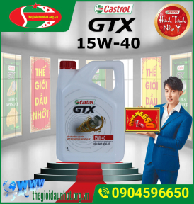 Dầu castrol GTX 15W-40 bao bì 4 Lít