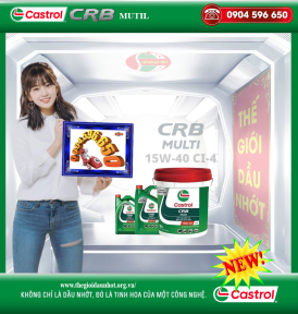 DẦU ĐỘNG CƠ  CASTROL CRB MULTI SAE 15W-40 API CI-4   Xô 18L vs Phuy 209L
