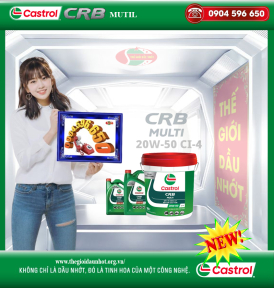 DẦU ĐỘNG CƠ  CASTROL CRB MULTI SAE 20W-50 API CI-4  Xô 18 L vs Phuy 209L
